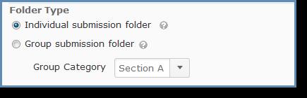 Individual submission folder Select this option if you want each student to submit