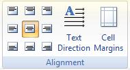 Align Center Align Right Center Figure C.7. The Table Tools Alignment Group. 7. Click on the rightmost column, and select Align Right Center. In that column, you can write an equation number, like (C.