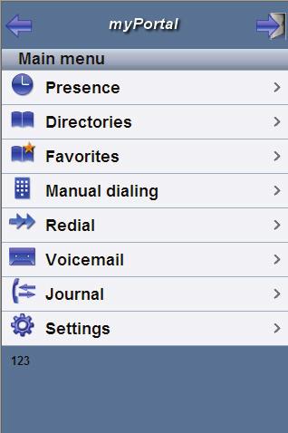 Introduction User Interface Elements 1.4 User Interface Elements The user interface of myportal for Mobile consists of several areas.