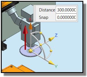 5. Drag the X arrowhead up an approximate distance of 300 mm. 6.