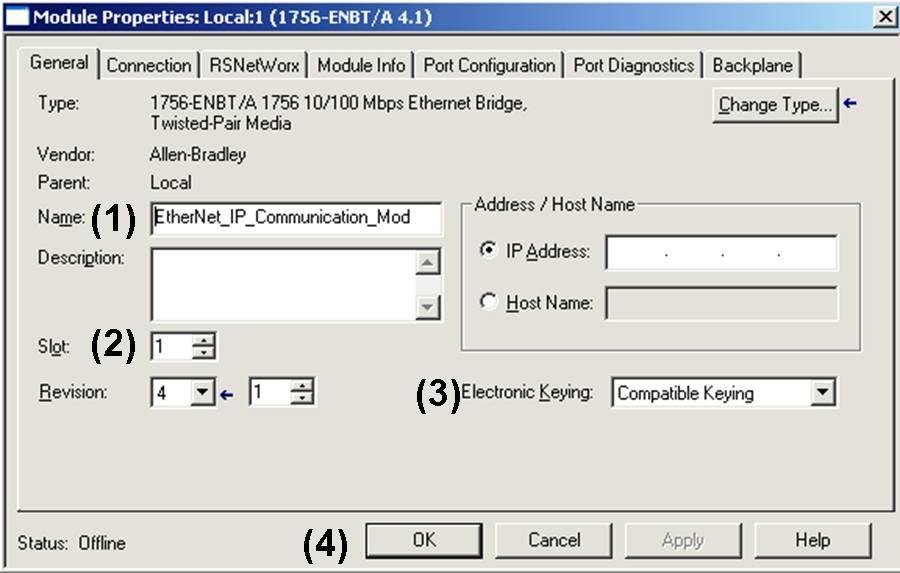 5 Integration Configure Communication Module (1) Name Module (2) Verify Slot