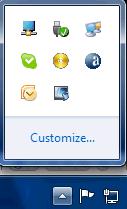 5.4. Windows 7 - Controlling the Display When devices are attached, an icon appears in the taskbar.