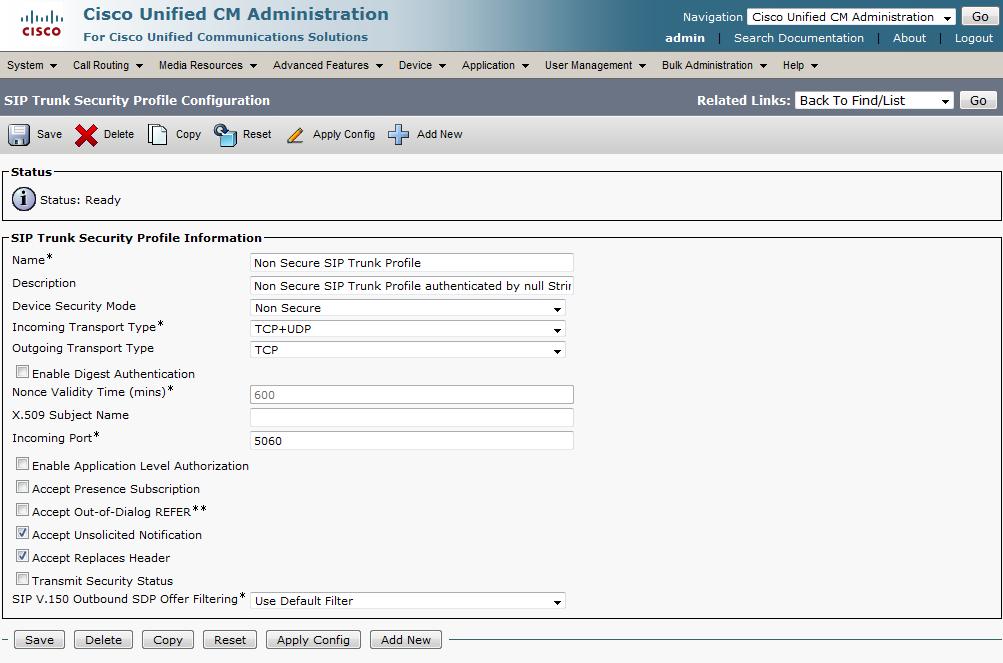 Enabling endpoints registered on Cisco VCS Control to call endpoints registered on CUCM Enabling endpoints registered on Cisco VCS Control to call endpoints registered on CUCM CUCM configuration