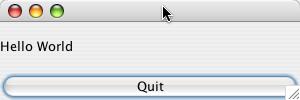 <button id="quit" constraints="borderlayout.south" text="quit"/> There is one frame element with two sub-elements for the two components.