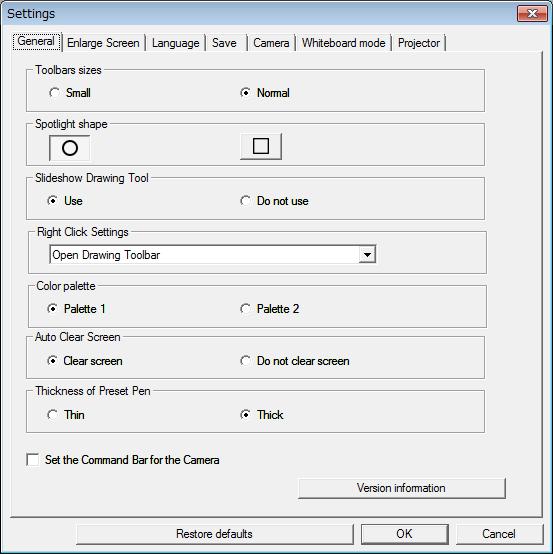 Commnd Br Functions 21 Generl tb Right Click Settings Set the opertion performed when you right-click in the drwing re. Open Drwing Toolbr: Displys the Drwing Toolbr t the position you right-clicked.
