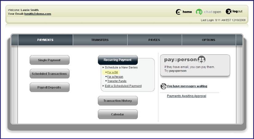 Payments Tab Recurring Payments Click the Single Payment button. A dropdown menu will appear.