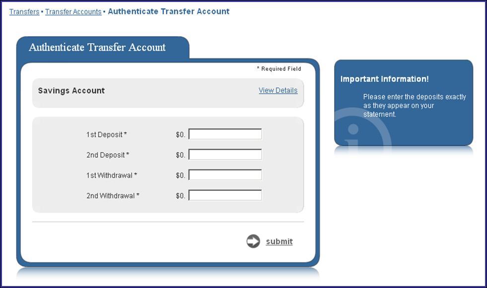 Transfers Tab Enter accurate