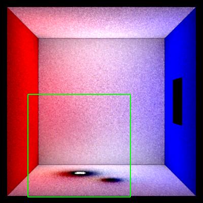 (c) The smoothed, per pixel basis truncations allow us to reconstruct using a different number of basis functions in each pixel - as in (d) - greatly reducing the structure on the back wall.