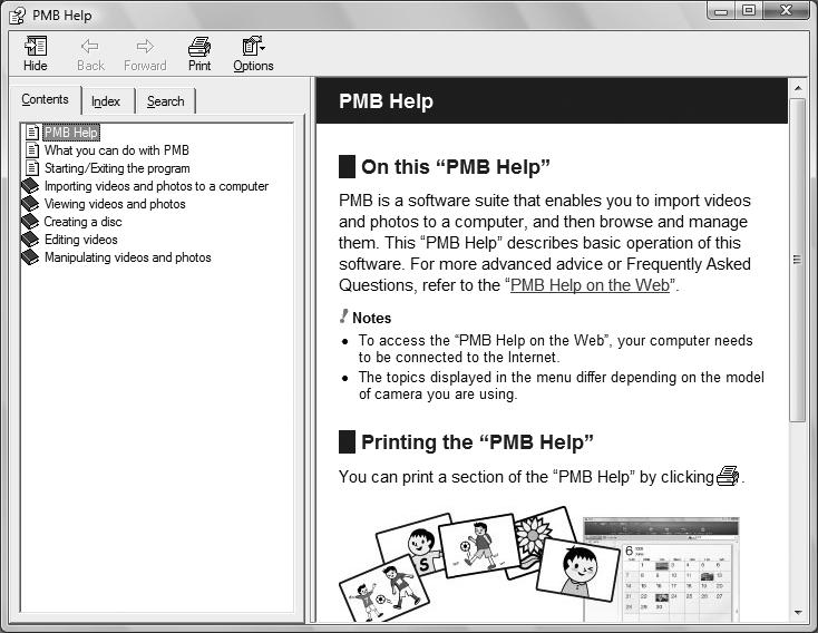 If you use any other software, images may not be imported properly. When you delete image files, follow the steps on page 46. Do not delete the image files on the camcorder directly from the computer.