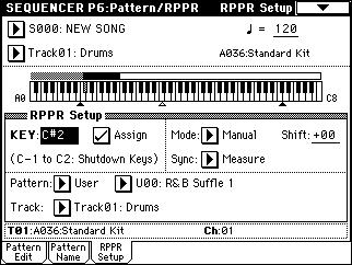 RPPR (Realtime Pattern Play/ Recording) function For details on the RPPR function, refer to Playing with the RPPR function ( p.33).