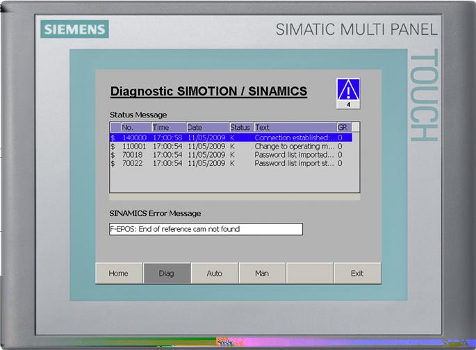 Part I: Service on the device 4.5 HMI SIMOTION are processed in WinCC flexible, in the same way as Alarm_S messages from STEP 7.