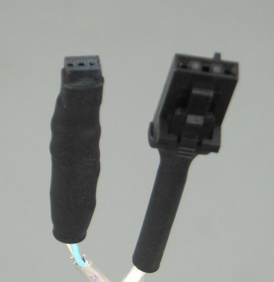 The cable has a 3-pin micro socket at one end that attaches to a 3-pin header (0.