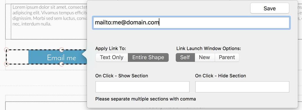 How to link to email and phone number For emails, please add a hyperlink in the following format: "mailto:me@domain.com", replace me@domain.