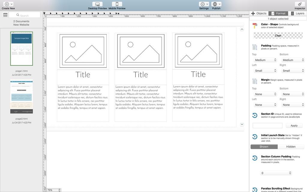 How to adjust spacing between responsive sections 1. Click to select responsive section 2.