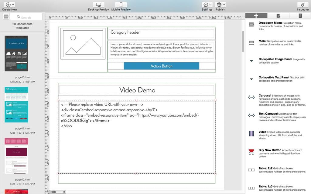 How to add a video 1. Drag and drop to add a responsive section onto the page 2.