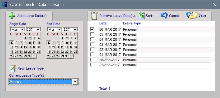 Leave Time Assigning Leave Time to a person, prevents the person from appearing on reports as Not Tested.