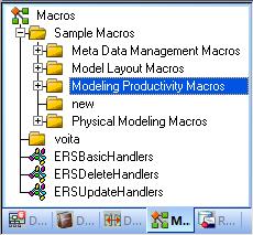 3 In the Data Model Explorer, click the Macros tab.
