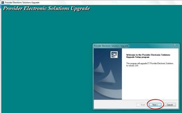 Step 6 An upgrade message displays to confirm the upgrade to PES version 3.81. Click Next.