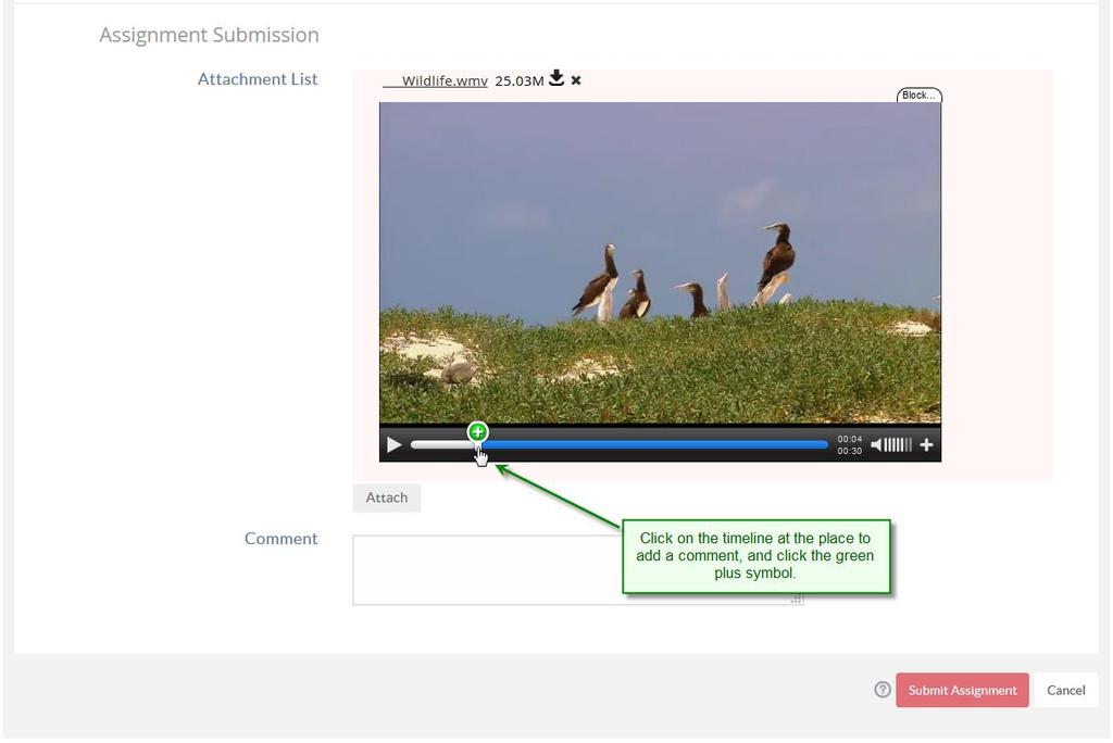 To add embedded comments to a video: 1. Wait for the video to finish processing. 2.