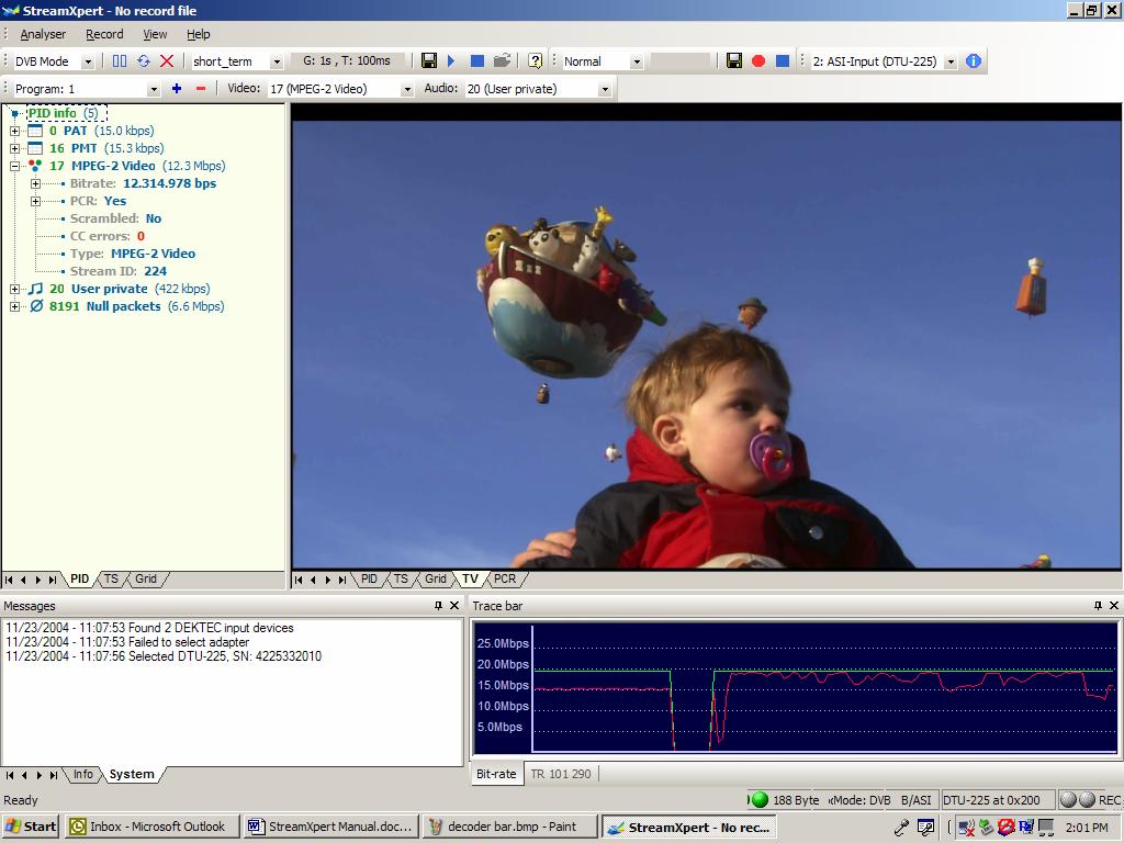 Figure 18 StreamXpert Video Decoding Example 2005 DekTec