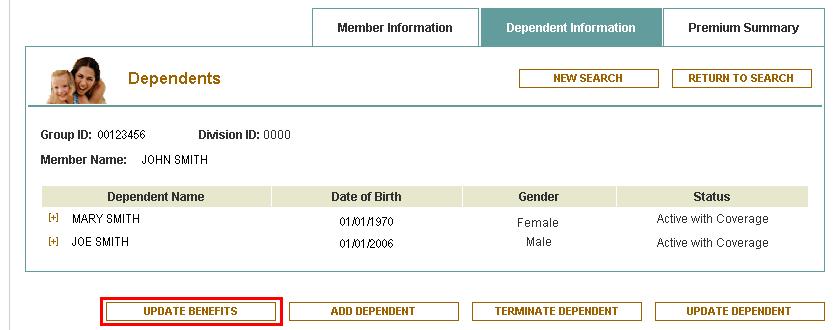 Select the reason that the dependent is being added, the effective date of change and the sign date. Click Continue.