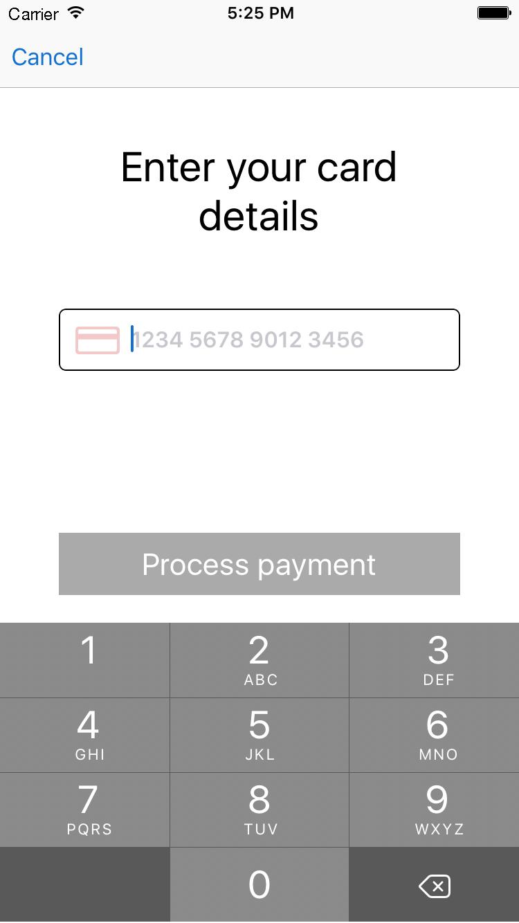 Step 3c: Taking a manually entered payment Manually enter details Use the keypad to key in card number, expiration date and CVV number on the back of the card.
