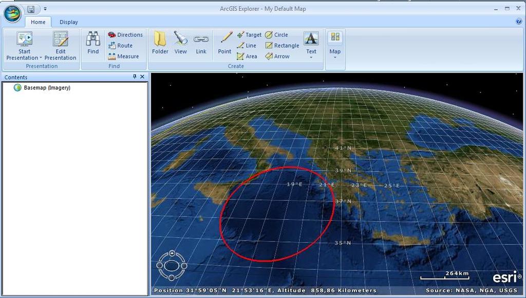 APPLICATION FOR VISUALIZING THREE-DIMENSIONAL (3D) GEOSPATIAL DATA ArcGIS Explorer The application for visualizing three-dimensional
