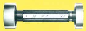 Gauges 23601 Cylindrical limit plug gauge, go, not go DIN 7162 - DIN 7164 Outside ø Outside ø Outside ø 0,2 15 45 0,3 16 46 0,5 17 47 0,8 18 48 1 19 50