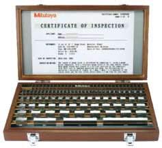 The gauge block sets are stored in a wooden box iediately after calibration. The wooden box is included in the price.