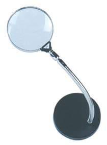 Magnifiers E Magnifier stand Lens : Mount : Silicated glass Nickeled brass Foot : Iron stand ø 130, flexible steel tube