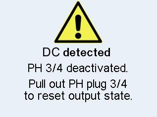 PH 1/2 stays deactivated until Dual Phones mode has been activated via SETUP. Overload / Short detected An internal overload can be caused by too high output levels and too low load impedance.