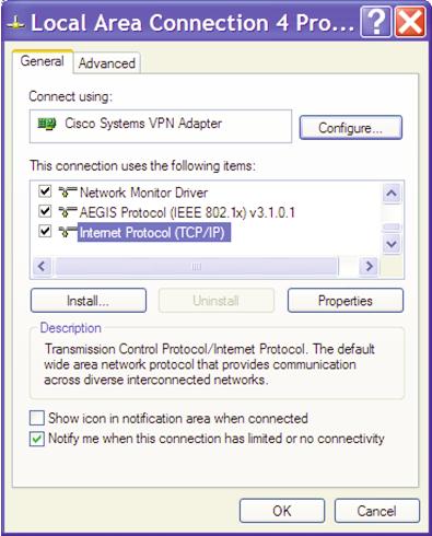 Section 4 System Installation Direct Network connection (PC): Double click on Network Connections in Start/Control Panel.