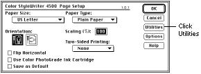 Additional Procedures Print Head Cleaning - 15 Alternatively, you may also clean the print cartridges as follows: 1 Select Page Setup from any