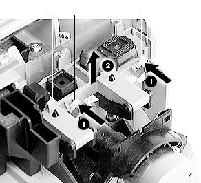 Take Apart Capping Assembly - 31 Capping Assembly Latch Latch 1 Press and release the two retaining latches. 2 Remove the capping assembly from the printer.
