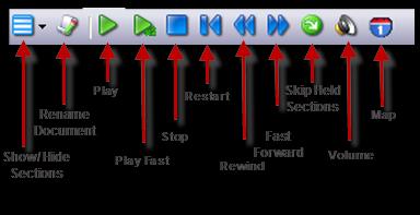 PLAYBACK CONTROLS The audio playback controls are located in the Detailed View section of the client application.
