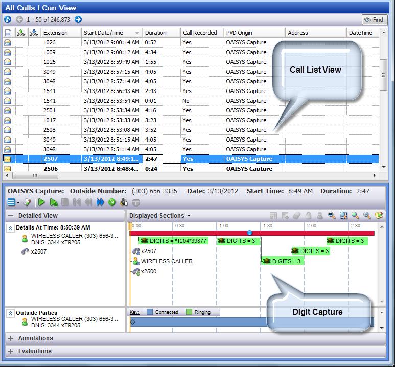 CALL LIST VIEW The call list view consists of a listing of all calls in a selected folder. Calls can be read or unread. An unread call is displayed in bold text.
