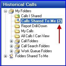 To use this tool Highlight the desired call(s) in any folder right-click select <Verify Signatures> RECEIVING A SHARED CALL INTERNAL USERS Once a call recording has been shared with you by a user the
