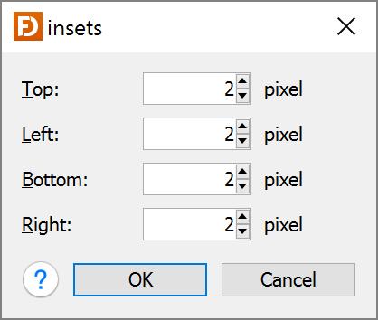 Insets (java.awt) Either edit the insets in the property table or use the custom editor.
