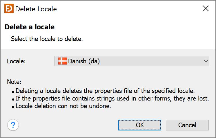 You can copy strings from an existing locale into the new locale, but JFormDesigner fully supports inheritance in the same way as specified by java.util.resourcebundle. E.g. if a message is not in locale "de_at" then it will be loaded from locale "de".