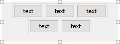 Layout manager properties A container with this layout manager has following layout manager properties: Property Name Description Default alignment horizontal gap vertical gap align on baseline (Java