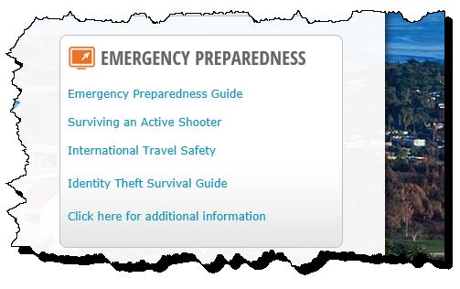 18. The Emergency Preparedness page-let provides several important quick
