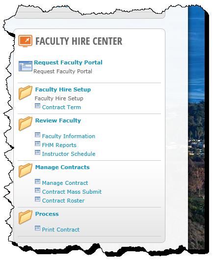 20. The Faculty Hire Center page-let is only available only for