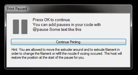 3) Run (Pause) job you can start the printing by pressing this button. If the printing has already been started, it will change to Pause job.