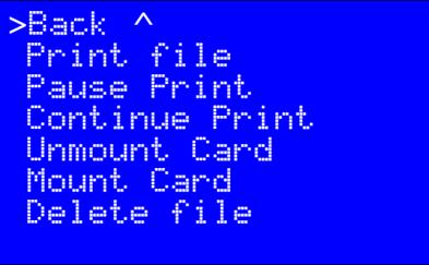 Main menu > Fan speed Main menu > SD Card 3.7. Maintenance Please do regular maintenance to allow the printer to serve you well and long.