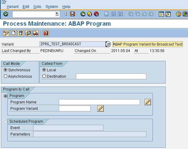 desired ABAP program and the