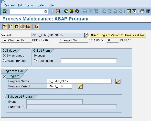 Process Maintenance : ABAP