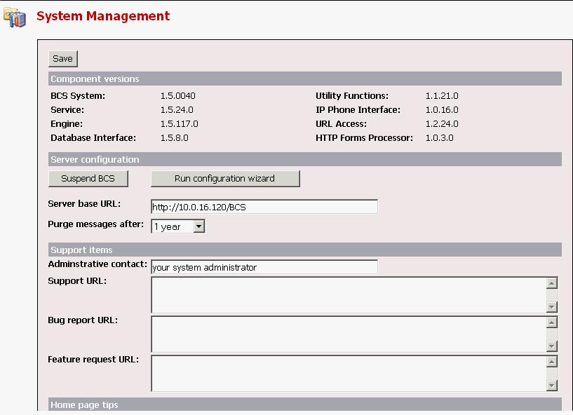 Chapter 3 System Management The System Management page is a single location for defining all Broadcast Server control parameters and for performing system-level tasks such as temporarily disabling