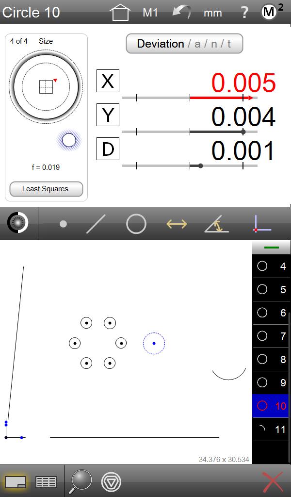 Set the desired data fit type from the Actual screen using the fit toggle button.