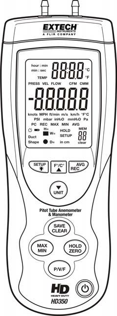 User Manual Heavy Duty Pitot Tube Anemometer and Differential Pressure
