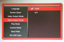 . Audio&Output&Mode& Selecttheaudiooutputneeded. SelectHDMItoroutetheaudiothroughtheHDMIcabletoyourmonitororamplifierwithHDMI input.